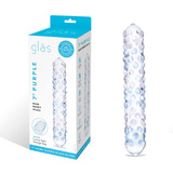 Szklane dildo z kolorowymi wypustkami Glas Purple Rose Nubby Glass Dildo