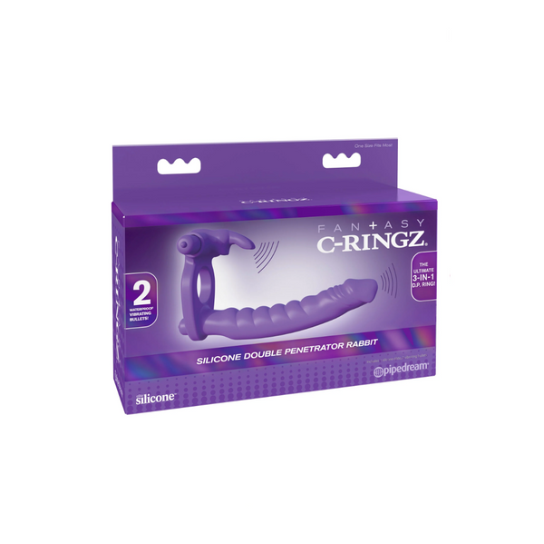 Fantasy C-Ringz Silicone Double Penetrator Rabbit
