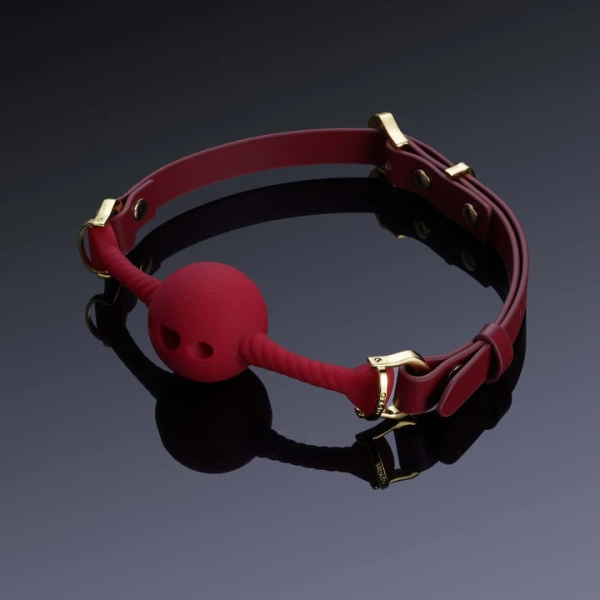 Czerwony Knebel Middle Heart-Shaped Breathable Mouth Gag UPKO