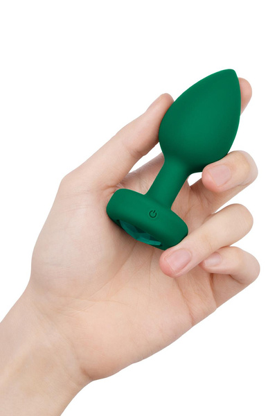 Анальний пробка Vibrating Jewel Plug M/L Emerald Green b-Vibe