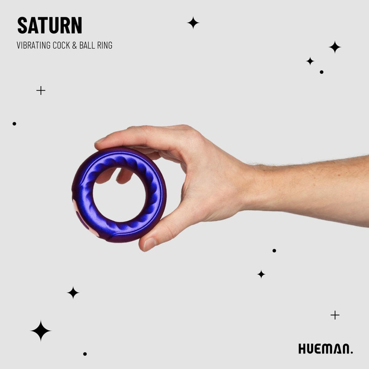 Hueman pierścień erekcyjny Saturn Vibrating Cock/Ball Ring