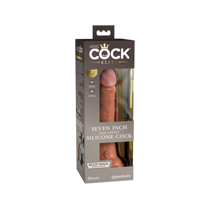 King Cock Silikonowe dildo Elite 7" Dual Density Silicone Cock Tan