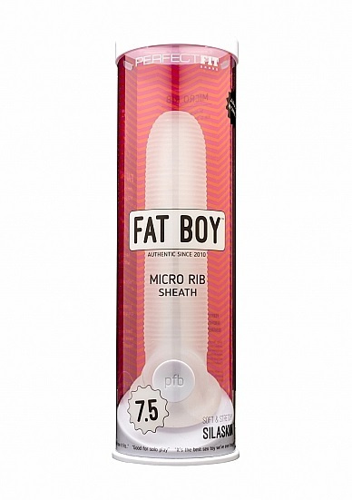 Przedłużka Na Penisa Pf Fat Boy Micro Ribbed Sheath Clear Perfect Fit