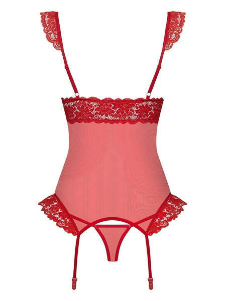 863-Cor-3 Gorset Czerwony S/M Obsessive