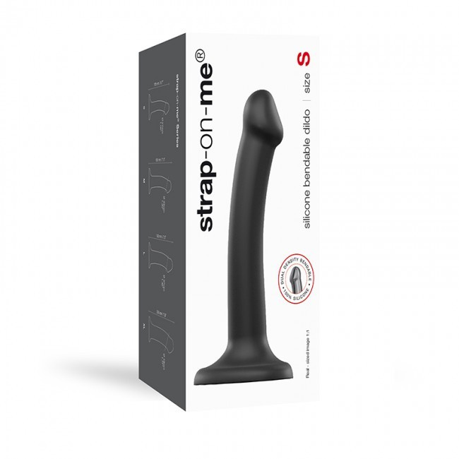 Strap-on-me Silicone Bendable Dildo Double Density S Black