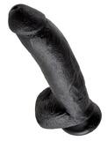 King Cock 9' Cock with Balls Black dildo z jądrami czarne 23cm