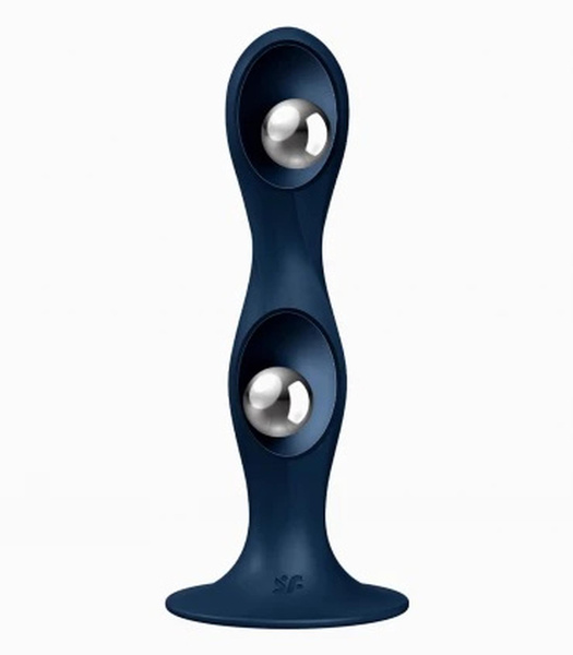 Dildo z wewnętrznymi kulkami Double Ball-R dark blue