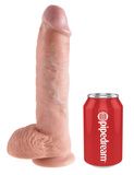 King Cock 10' Cock with Balls Flesh dildo z jądrami cieliste 25 cm