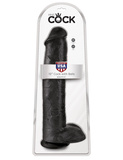King Cock 15' Cock with Balls Black dildo z jądrami czarne 38cm