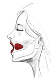 Upko Invisible Mouth Gag Black Straps