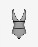 Sheer Deep V-Neck Bodysuit Promees Natalie L