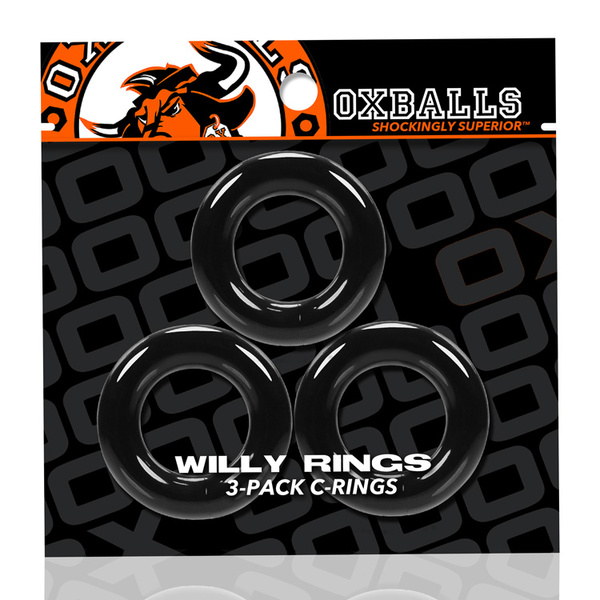 Willy Rings Cockrings 3 Pcs Black Oxballs
