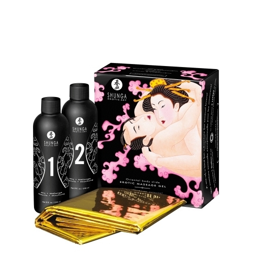 Shunga Strawberry & Champagne Massage Gel 2 x 250 ml