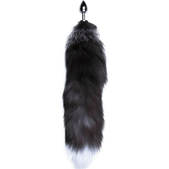 Korek Analny Lisi Ogon Black & White Fox Tail L Alive