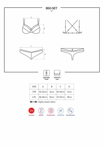 860-Set-2 комплект білий L/XL Obsessive