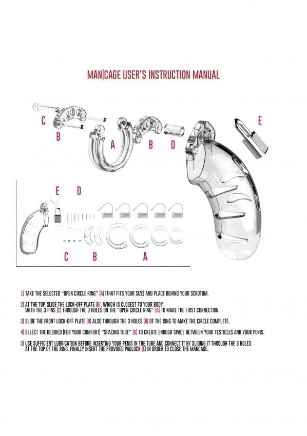 Man Cage Chastity Model 03 Transparent pas cnoty przeźroczysty