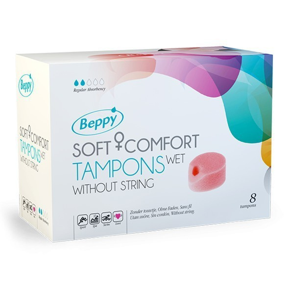 Tampony Bez Sznurka Nawilżane Soft Comfort Tampons Wet 8 Szt. Beppy