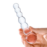 Kulkowe szklane dildo do stymulacji punktu G Glas Curved Glass Beaded Dildo