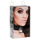 Obróżka Z Kłódką Heart Lock & Key Collar Black/Silver Kinky Diva
