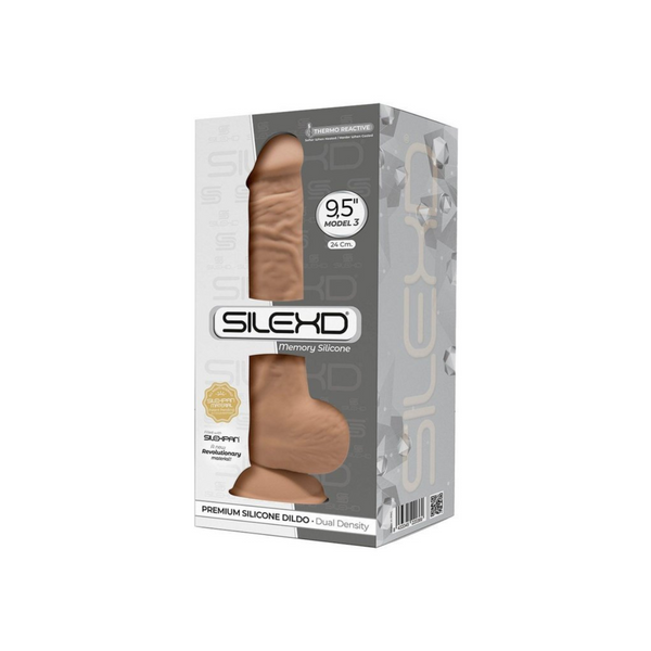 Silexd Silikonowe Dildo Model 1 24 cm Carmel