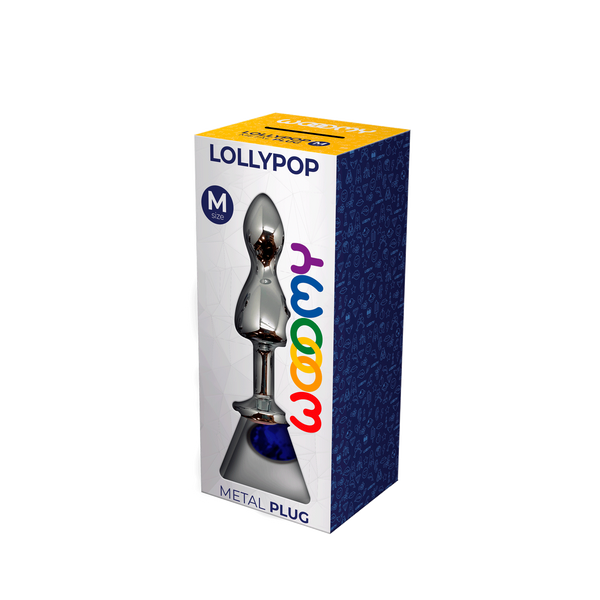Пробка для анального використання Lollypop Double Ball Metal Plug M Blue Wooomy