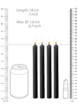 Teasing Wax Candles Large 4-Pack Black - Чорний набір довгих свічок для BDSM Ouch! by Shots