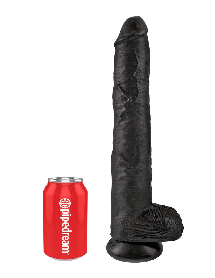 King Cock 14' Cock with Balls Black dildo z jądrami czarne 35cm