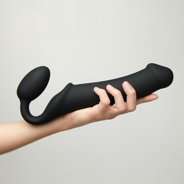 Podwójne dildo Strap-on-me Silicone bendable strap-on XL Black