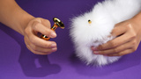 Від'єднувана Металева Пробка З Лисим Хвостом Upko Fox Fur Tail Small Butt Plug UPKO