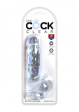 King Cock 6 Inch Cock with Balls Transparant