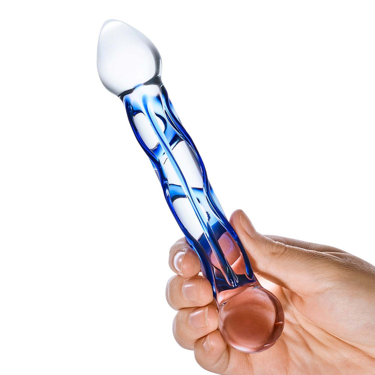 Szklane dildo ze stymulującą teksturą Glas Full Tip Textured Glass Dildo