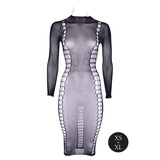 Midi Dress Carme XL Dress With Turtleneck Black Os Le Désir