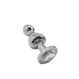 Lollypop Double Ball Metal Plug S White Wooomy