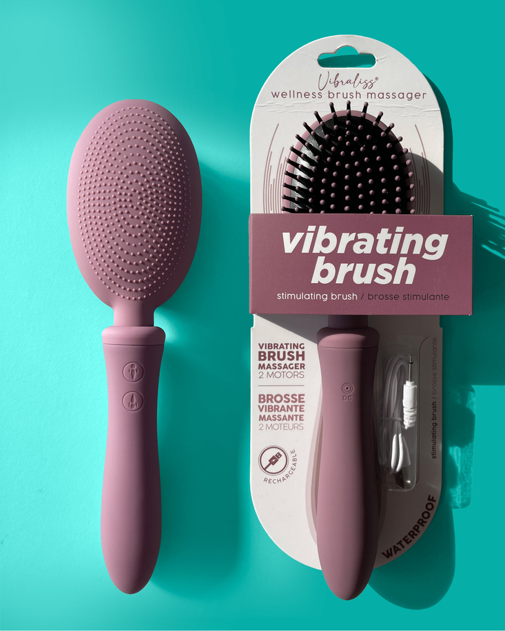 Vibraliss Vibrating Brush Rose Pudre hair brush