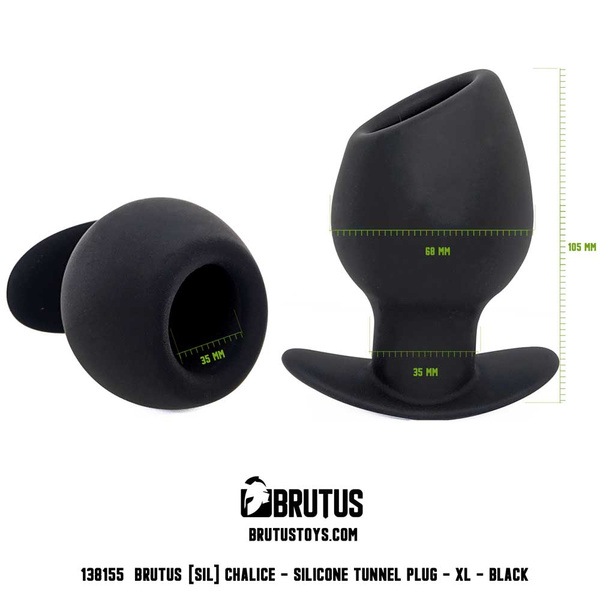 Анальний тунель Chalice Silicone Tunnel Plug Black XL Brutus