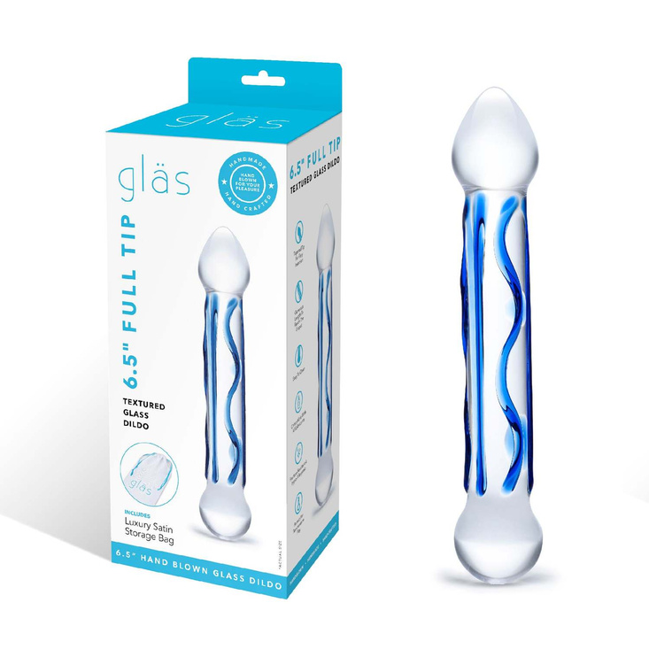 Szklane dildo ze stymulującą teksturą Glas Full Tip Textured Glass Dildo