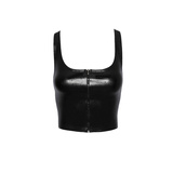 Top F275 Snake Wetlook With Front Zipper S Noir Handmade