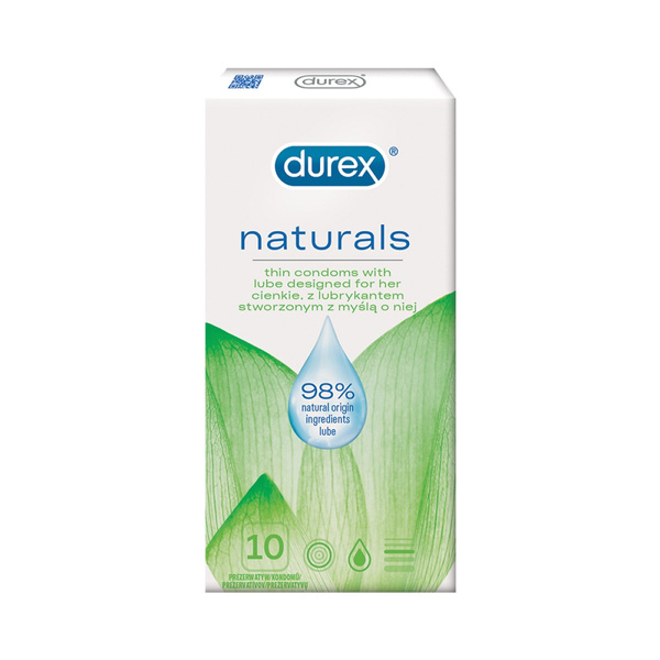 Cienkie Prezerwatywy Z Naturalnym Lubrykantem Naturals 10Szt Durex