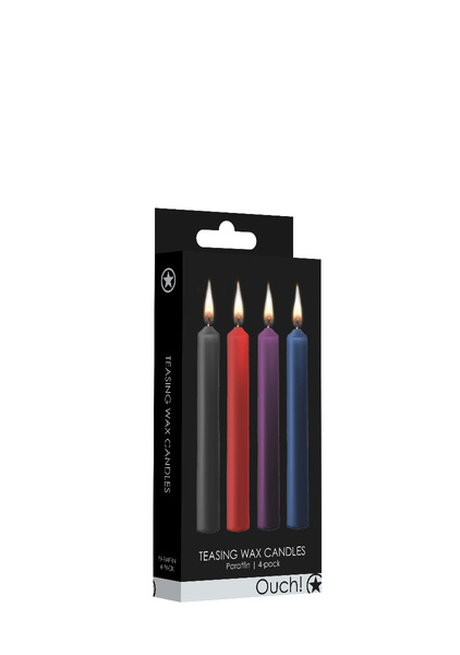 Teasing Wax Candles 4-Pack Mixed Colors - Різнокольоровий набір свічок для BDSM Ouch! by Shots