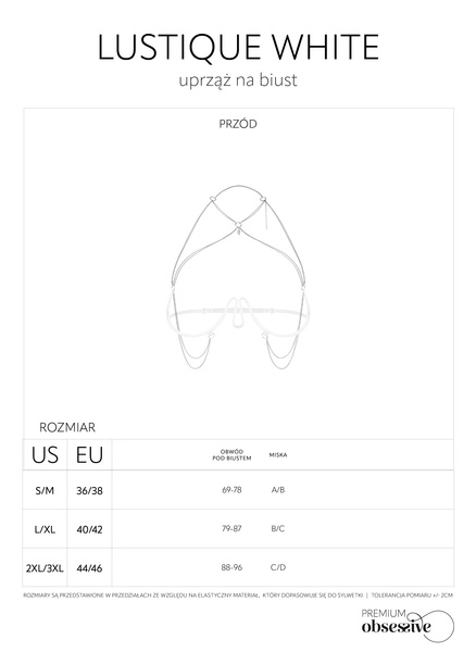 Uprząż Na Biust Lustique White S/M/L Premium Obsessive