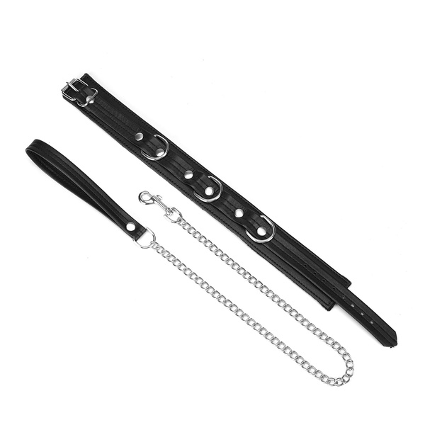 Obróżka Ze Smyczą Black Bond Collar With Leash Liebe Seele