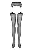 S207 Garter Stockings Czarne Xl/Xxl Obsessive