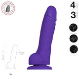 Bardzo realistyczne dildo z przyssawką Strap-on-me Soft Realistic Dildo XL Purple
