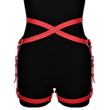 Червона шкіряна упряжка на стегна Alisa Karess