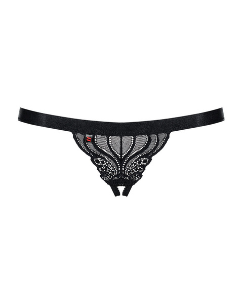 828-THC-1 open black thong S/M Obsessive
