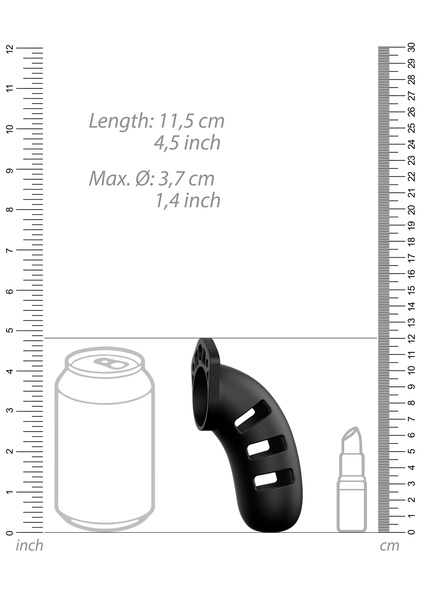 Miękki Silikonowy Pas Cnoty Chastity Model 21 Silicone Cock Cage Black ManCage