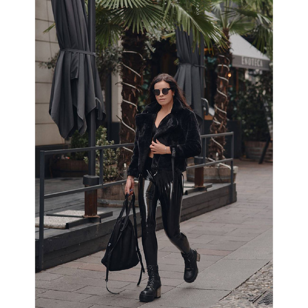 Legginsy z zamkiem z lacku czarne M HellRider