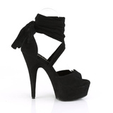 Sandały wiązane Delight-679 Black Faux Suede / Black Faux Suede 8 (38,5) Pleaser