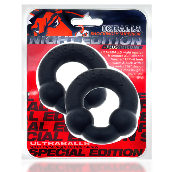 Ultraballs Cockring Special Edition Night 2 Pcs Black Oxballs