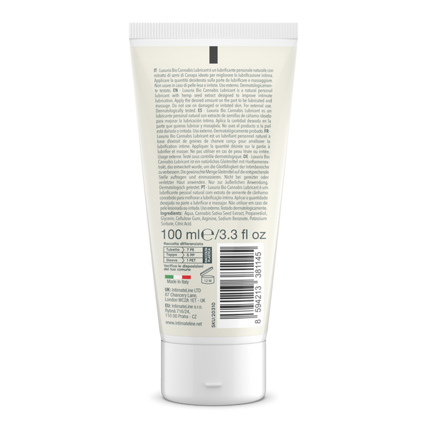 Luxuria Bio Cannabis Lubricant 100 Ml IntimateLine